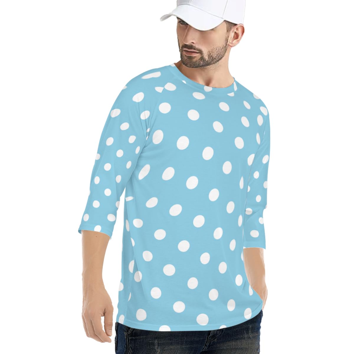 Amazon.co.jp: Tシャツ 水色 ブルー ドット柄 水玉 半袖 メンズ